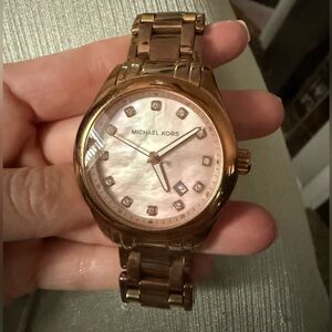 Michael Kors Rose Gold Timepiece with Pink Dial